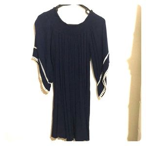 Navy off the shoulder dress